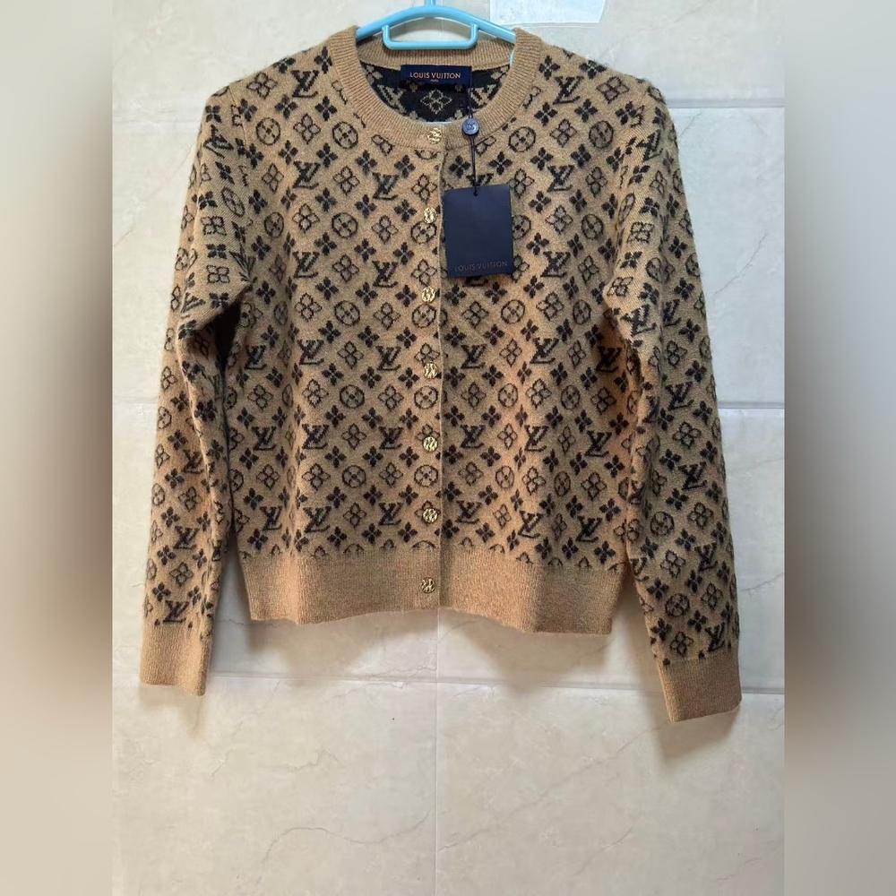 Louis Vuitton Round neck jacquard knitted cardigan